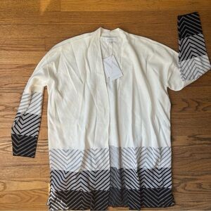 NEw Verve Ami Cuddle Luxe Open Cardigan Duster Black Combo Medium NWT